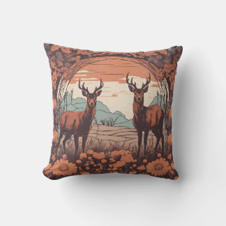 Whimsical Deer Grazing D7 Cushion