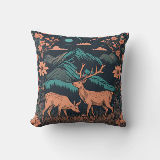 Whimsical Deer Grazing D8 Cushion