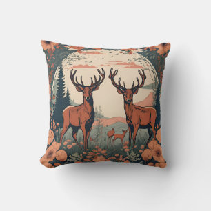Whimsical Deer Grazing D9 Cushion