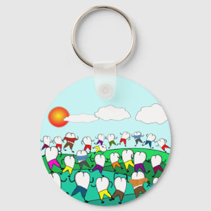 Whimsical Dental Tooth Art Gifts Key Ring