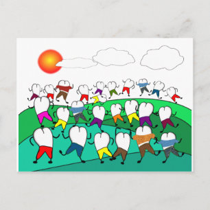 Whimsical Dental  Tooth Art Gifts Postcard