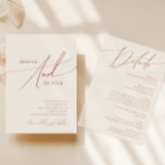 Whimsical Desert | Beige All In One Wedding Invitation<br><div class="desc">This whimsical desert | beige all in one wedding invitation is perfect for your simple rustic western beige and terracotta earth tones wedding. The neutral earthy boho colour palette is vintage southwestern with a modern retro feel. The script is a delicate minimalist handwritten calligraphy that is quite elegant and romantic....</div>