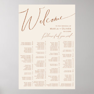 Whimsical Desert   Beige Alphabetical Seating Poster