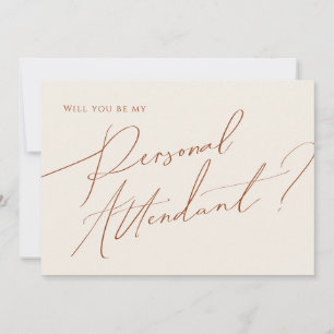 Whimsical Desert   Beige Attendant Proposal Card