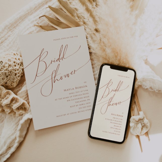 Whimsical Desert | Beige Bridal Shower Invitation (Creator Uploaded)