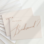 Whimsical Desert | Beige Bridesmaid Proposal Card<br><div class="desc">This whimsical desert | beige bridesmaid proposal card is perfect for your simple rustic western beige and terracotta earth tones wedding. The neutral earthy boho colour palette is vintage southwestern with a modern retro feel. The script is a delicate minimalist handwritten calligraphy that is quite elegant and romantic. The product...</div>