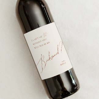 Whimsical Desert | Beige Bridesmaid Proposal Wine Label