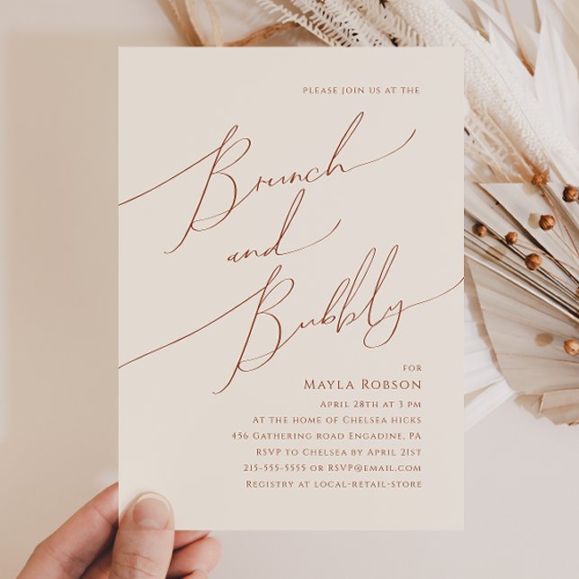 Whimsical Desert | Beige Brunch and Bubbly Invitation (Creator Uploaded)