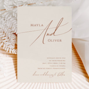 Whimsical Desert Beige Casual Wedding Invitation