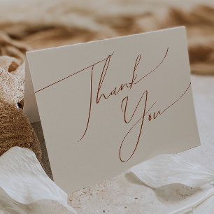Whimsical Desert   Beige Folded Thank You Card