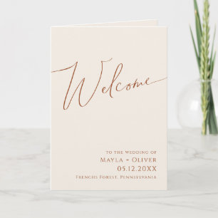 Whimsical Desert   Beige Folded Wedding Program