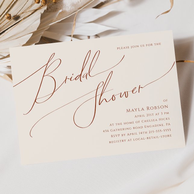 Whimsical Desert | Beige Horizontal Bridal Shower Invitation (Creator Uploaded)
