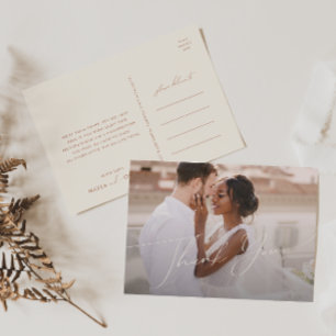 Whimsical Desert Beige Horizontal Photo Thank You Postcard