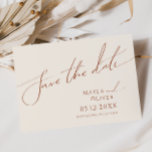 Whimsical Desert | Beige Horizontal Save The Date<br><div class="desc">This whimsical desert | beige horizontal save the date is perfect for your simple rustic western beige and terracotta earth tones wedding. The neutral earthy boho colour palette is vintage southwestern with a modern retro feel. The script is a delicate minimalist handwritten calligraphy that is quite elegant and romantic. The...</div>