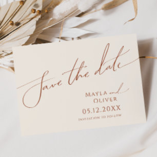Whimsical Desert Beige Horizontal Save The Date