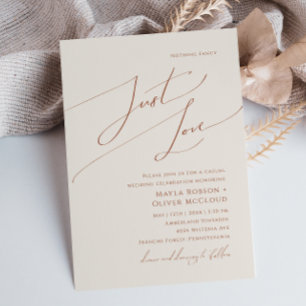 Whimsical Desert   Beige Just Love Wedding Invitation