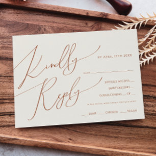 Whimsical Desert Beige Menu Choice RSVP Card