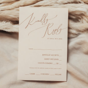 Whimsical Desert   Beige Menu Choice RSVP Card