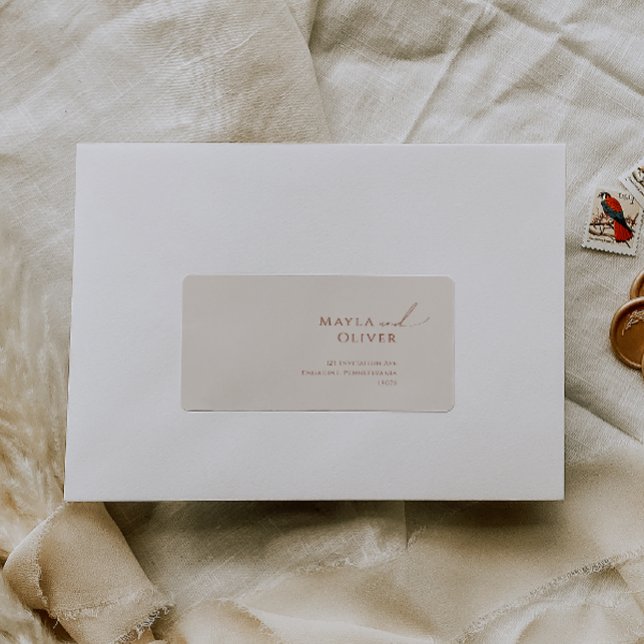 Whimsical Desert | Beige RSVP Return Address Label (Creator Uploaded)