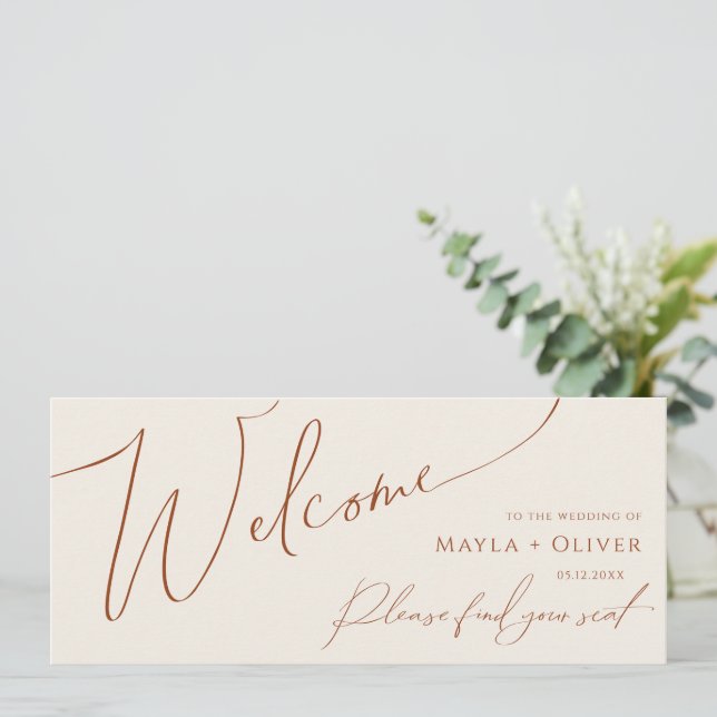 Whimsical Desert | Beige Seating Chart Header (Standing Front)