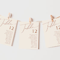 Whimsical Desert | Beige Table Number Chart