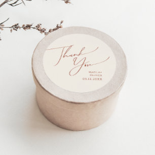 Whimsical Desert   Beige Thank You Wedding Favour Classic Round Sticker