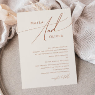 Whimsical Desert Beige Traditional Wedding Invitation