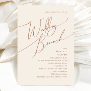Whimsical Desert   Beige Wedding Brunch Invitation