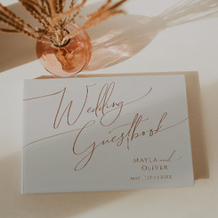 Whimsical Desert   Beige Wedding Guestbook