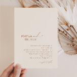 Whimsical Desert | Beige Wedding Invitation<br><div class="desc">This whimsical desert | beige wedding invitation is perfect for your simple rustic western beige and terracotta earth tones wedding. The neutral earthy boho colour palette is vintage southwestern with a modern retro feel. The script is a delicate minimalist handwritten calligraphy that is quite elegant and romantic. The product is...</div>