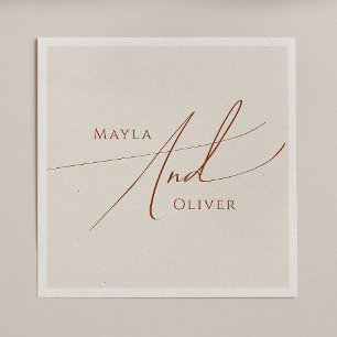 Whimsical Desert Beige Wedding Napkins