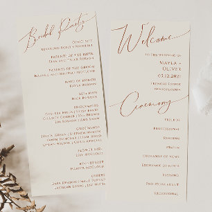 Whimsical Desert   Beige Wedding Program