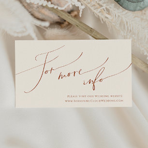 Whimsical Desert   Beige Wedding Website Enclosure Card
