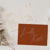 Whimsical Desert | Rust Menu Choice RSVP Postcard