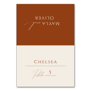 Whimsical Desert Terracotta Folded Place Card