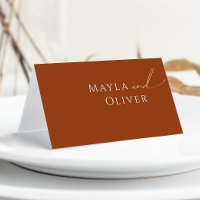 Whimsical Desert | Terracotta Folded Place Card