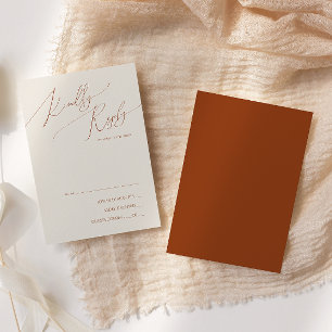 Whimsical Desert   Terracotta RSVP Card