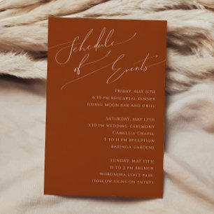 Whimsical Desert   Terracotta Schedule of Events Enclosure Card