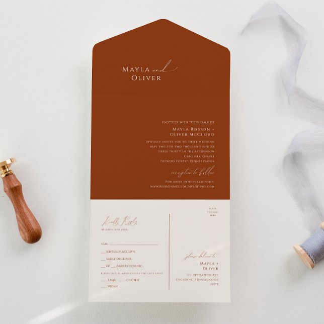 Whimsical Desert | Terracotta Seal and Send All In One Invitation (Creator Uploaded)