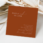 Whimsical Desert | Terracotta Square Wedding Invitation<br><div class="desc">This whimsical desert | terracotta square wedding invitation is perfect for your simple rustic western beige and terracotta earth tones wedding. The neutral earthy boho colour palette is vintage southwestern with a modern retro feel. The script is a delicate minimalist handwritten calligraphy that is quite elegant and romantic. The product...</div>