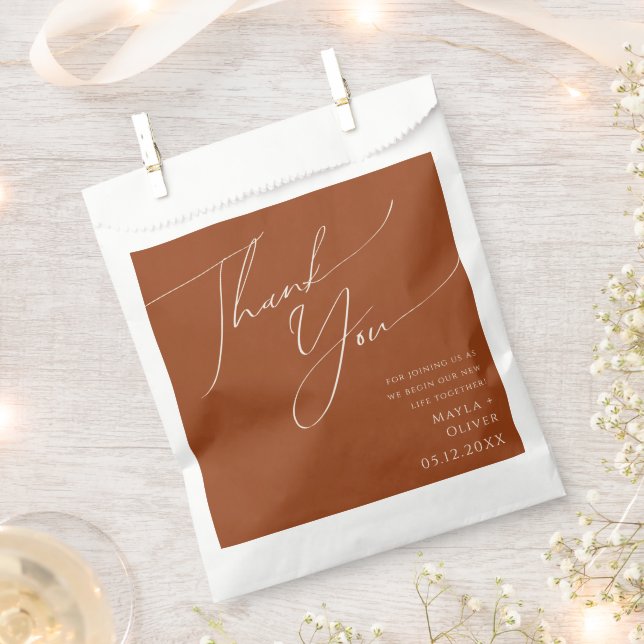 Whimsical Desert | Terracotta Thank You Favour Bag (Clipped)