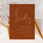 Whimsical Desert | Terracotta The Wedding Of Invitation<br><div class="desc">This whimsical desert | terracotta the wedding of invitation is perfect for your simple rustic western beige and terracotta earth tones wedding. The neutral earthy boho colour palette is vintage southwestern with a modern retro feel. The script is a delicate minimalist handwritten calligraphy that is quite elegant and romantic. The...</div>