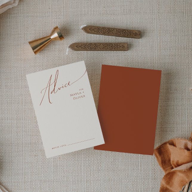 Whimsical Desert | Terracotta Wedding Advice Card (Creator Uploaded)