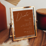 Whimsical Desert | Terracotta Wedding Drinks Menu Poster<br><div class="desc">This whimsical desert | terracotta wedding drinks menu poster is perfect for your simple rustic western beige and terracotta earth tones wedding. The neutral earthy boho colour palette is vintage southwestern with a modern retro feel. The script is a delicate minimalist handwritten calligraphy that is quite elegant and romantic. The...</div>