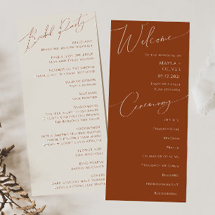 Whimsical Desert   Terracotta Wedding Program