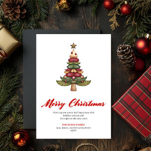 Whimsical Designer Christmas Tree Holiday Card