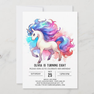 Whimsical Digital Horse Birthday Invitation