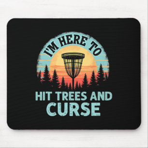 Whimsical Disc Golf - Tree Hitting Retro Curse Mouse Pad