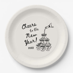 Whimsical Disco Ball New Year's Eve Party Paper Plate
