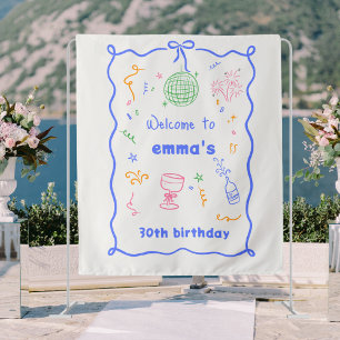 Whimsical Disco Birthday Colour Tapestry